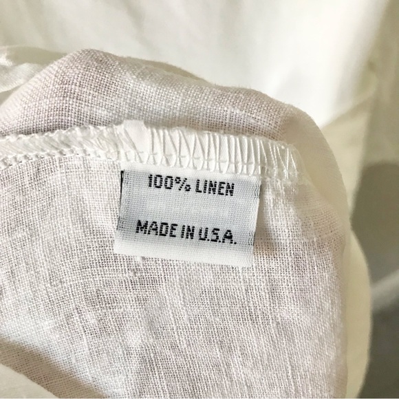 Bryn Walker White 100% Linen Tunic Dress Size Large Long Sleeve Lagenlook - Picture 8 of 8